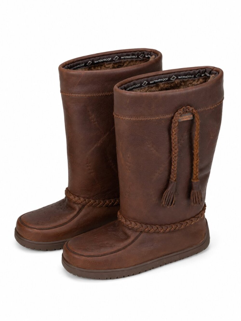 Manitobah Mukluks Brown Waterproof Tall Winter Boots Size 6